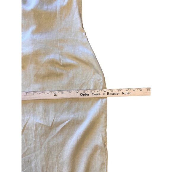 Lioness Womens Halter Dress Small Tan Linen Blend Sheath Maxi - Picture 14 of 16